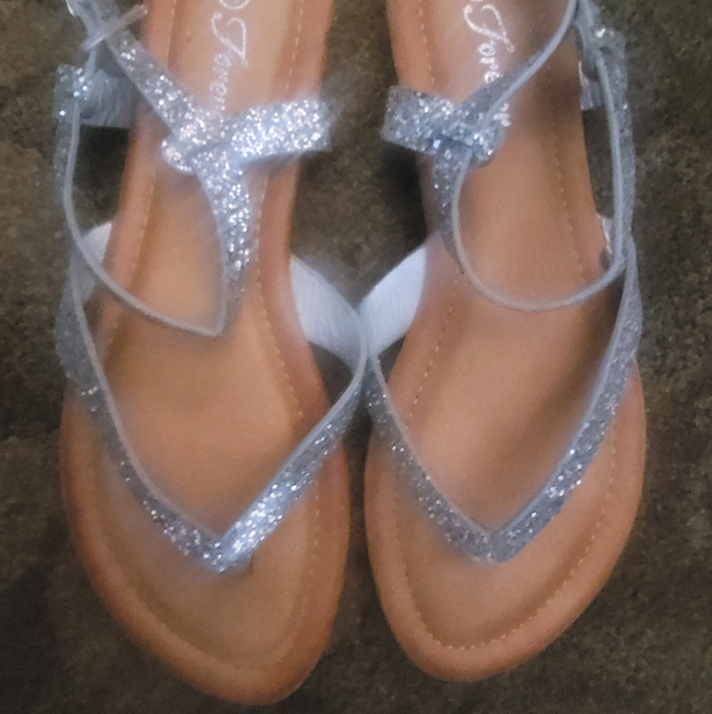 Silver Glitter Sandal with purse